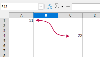Calc 中的連接線螢幕截圖