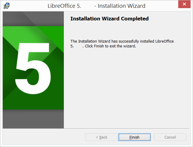LibreOffice 安裝完成